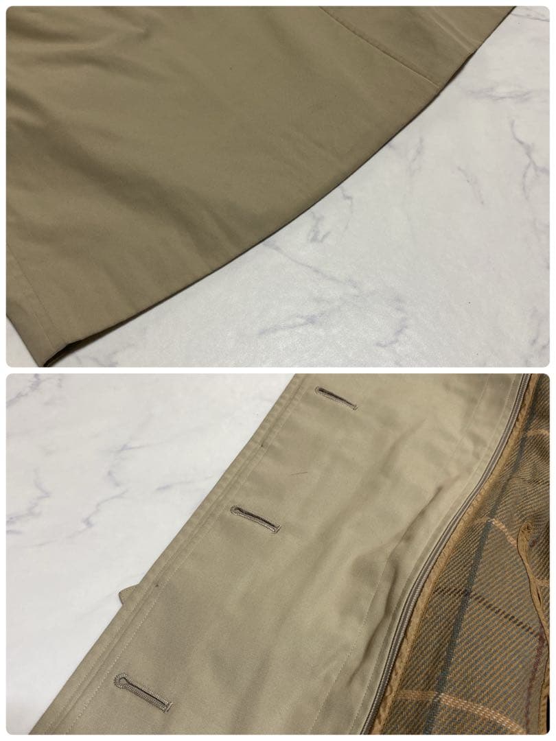 バーバリー 着丈111 シングル トレンチコート ベージュ ライナー チェック