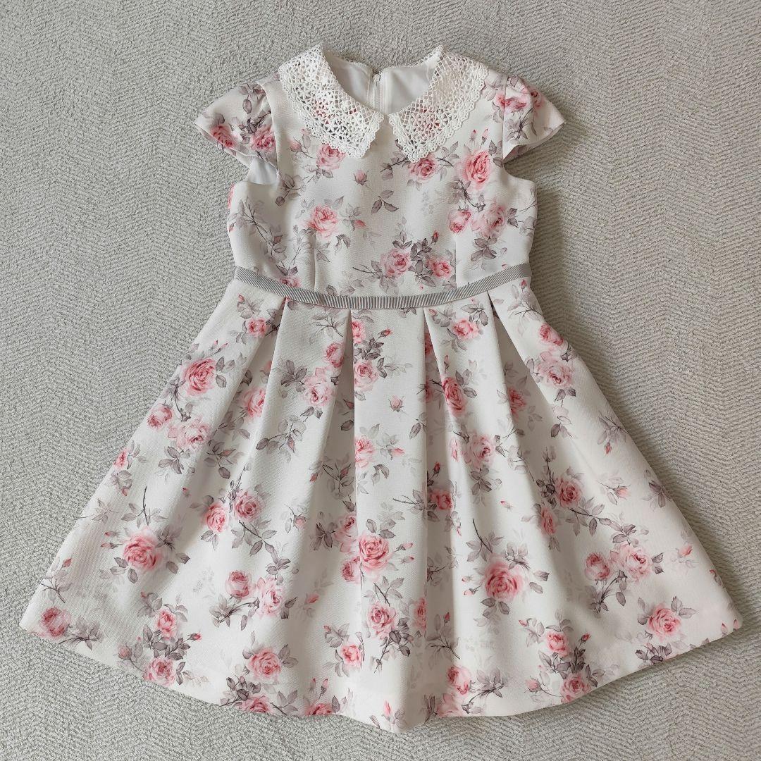 し*ー様 petit main レース衿花柄ワンピース フォーマルスーツ 120