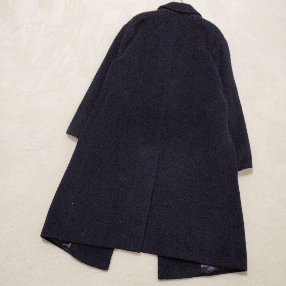 アルパカ　モヘヤ　ダブル　ロングコート　ネイビー　紺色　ダブルブレスト　大きい