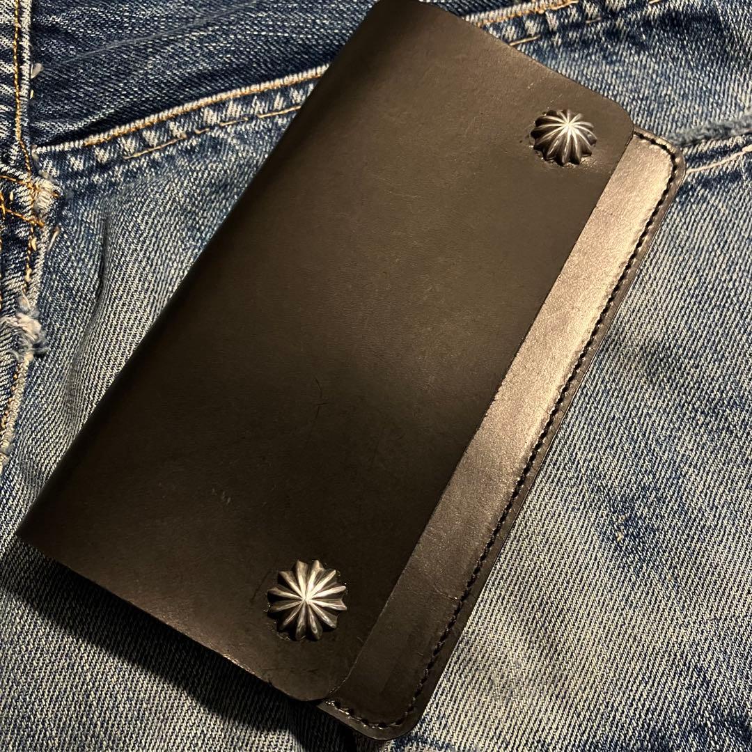 薄型ミドルトラッカーウォレット アポロコンチョ シルバー925 栃木レザー