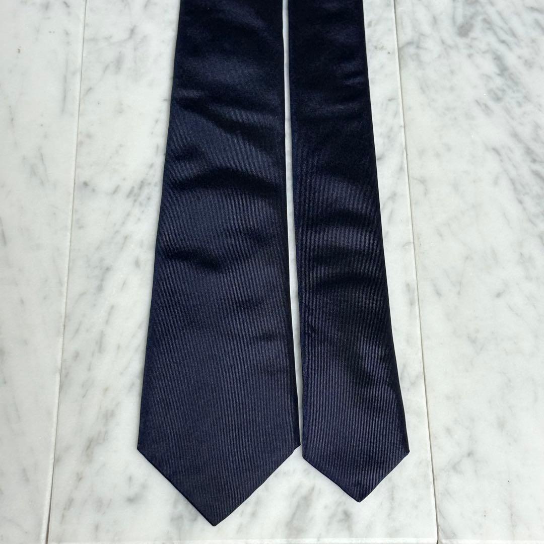 FENDI ネクタイ ネイビー ソリッド モンスター ワンポイント柄 ズッカ