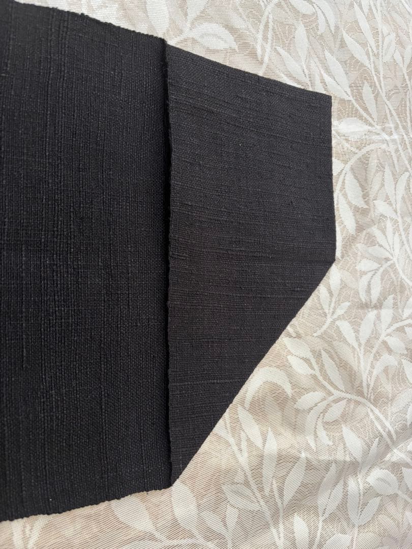 帯屋捨松　可愛い花柄刺繍 名古屋帯 黒地　 松場仕立て