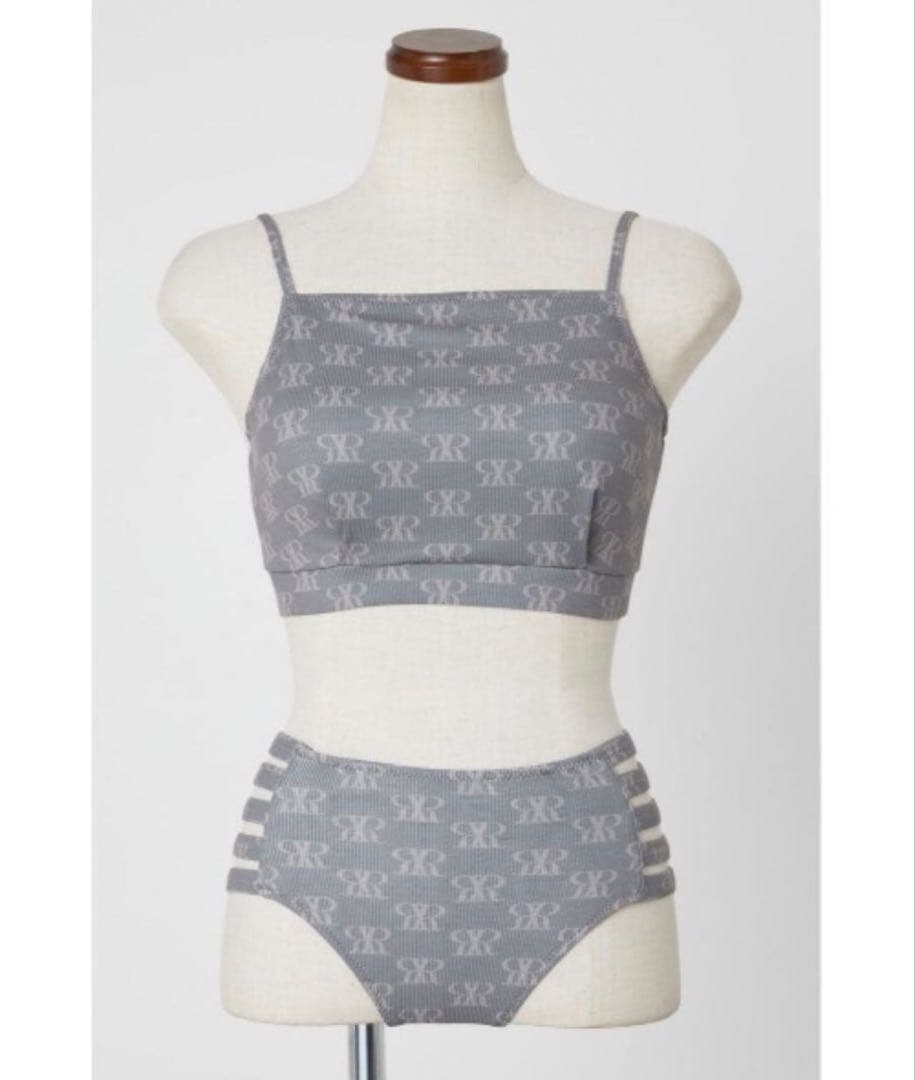 rienda RRロゴバンドゥカップ ビキニ グレー