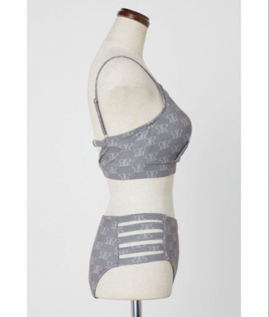 rienda RRロゴバンドゥカップ ビキニ グレー