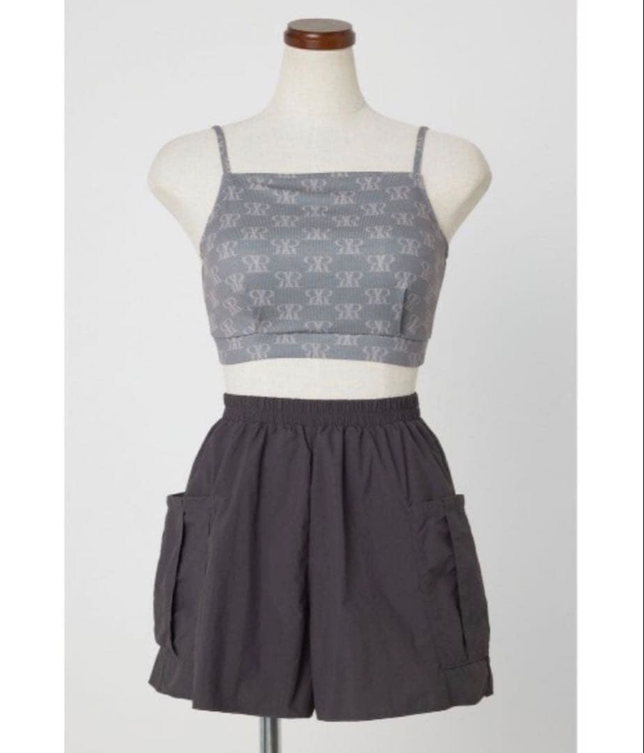 rienda RRロゴバンドゥカップ ビキニ グレー