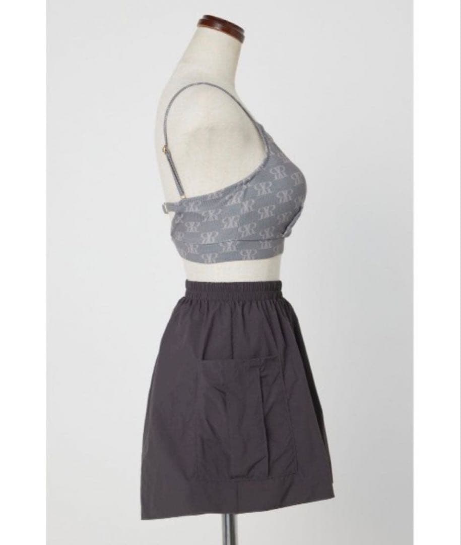 rienda RRロゴバンドゥカップ ビキニ グレー