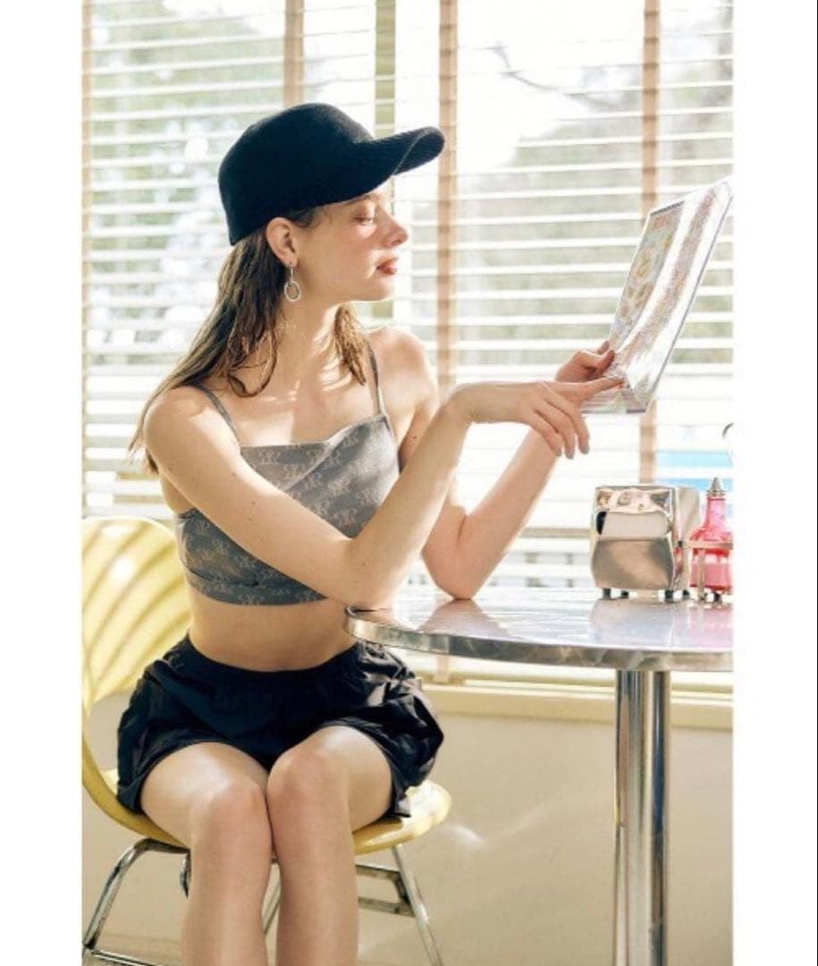 rienda RRロゴバンドゥカップ ビキニ グレー