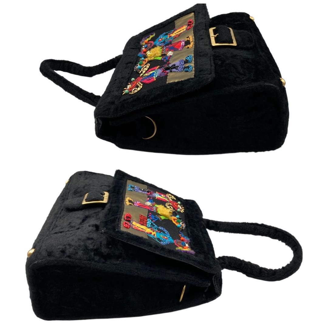 【 希少】　ビーズバッグ　一点物　2wayバッグ　ショルダーバッグ　黒　0317