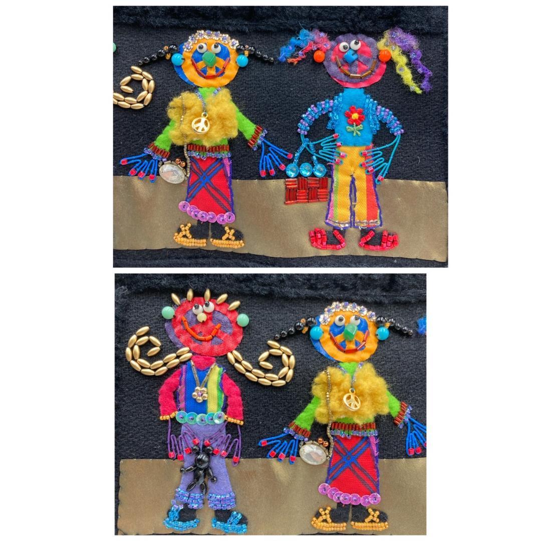 【 希少】　ビーズバッグ　一点物　2wayバッグ　ショルダーバッグ　黒　0317