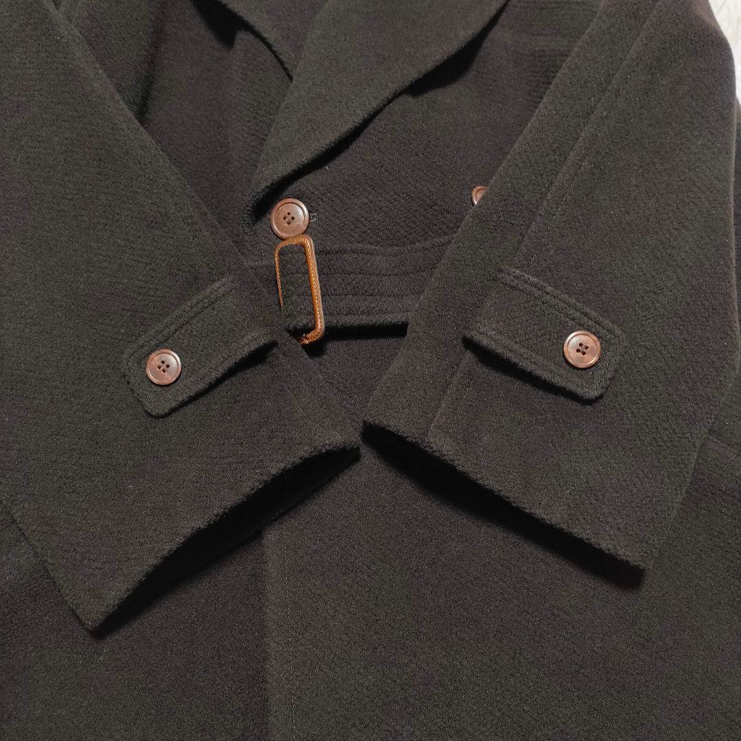 【カシミヤ】ダーバン　ダブルチェスターコート　厚手　ベルト付き　ブラウン　メンズ