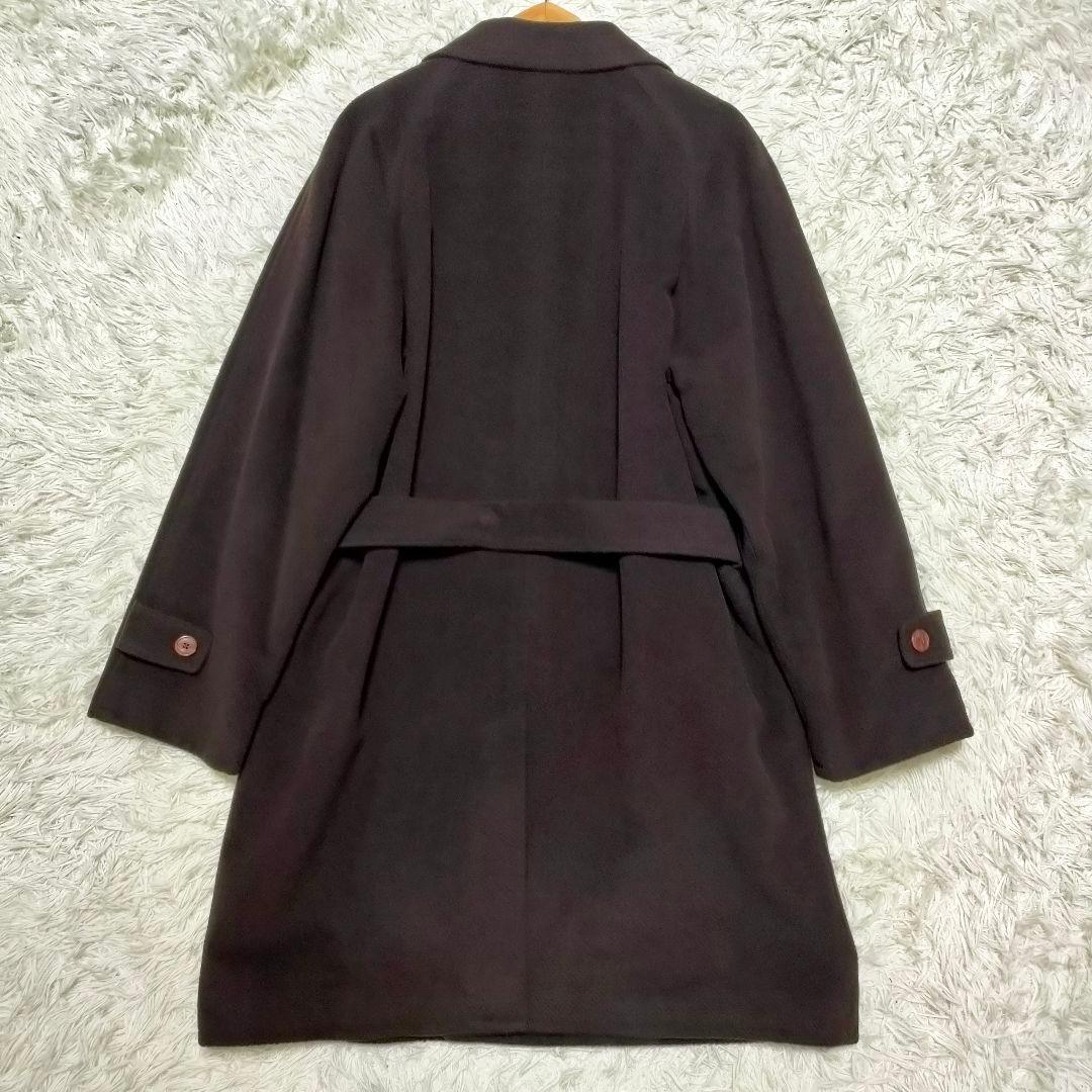 【カシミヤ】ダーバン　ダブルチェスターコート　厚手　ベルト付き　ブラウン　メンズ