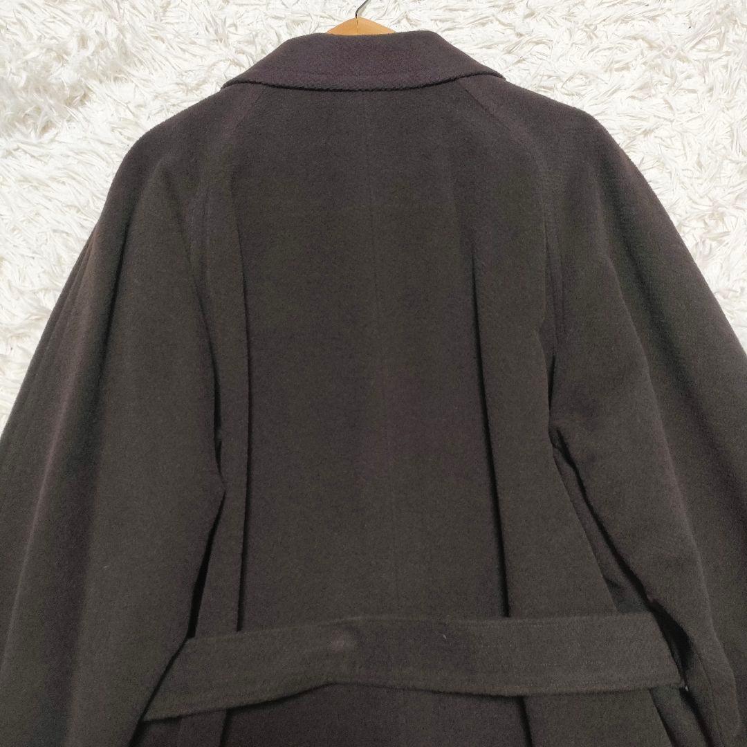 【カシミヤ】ダーバン　ダブルチェスターコート　厚手　ベルト付き　ブラウン　メンズ