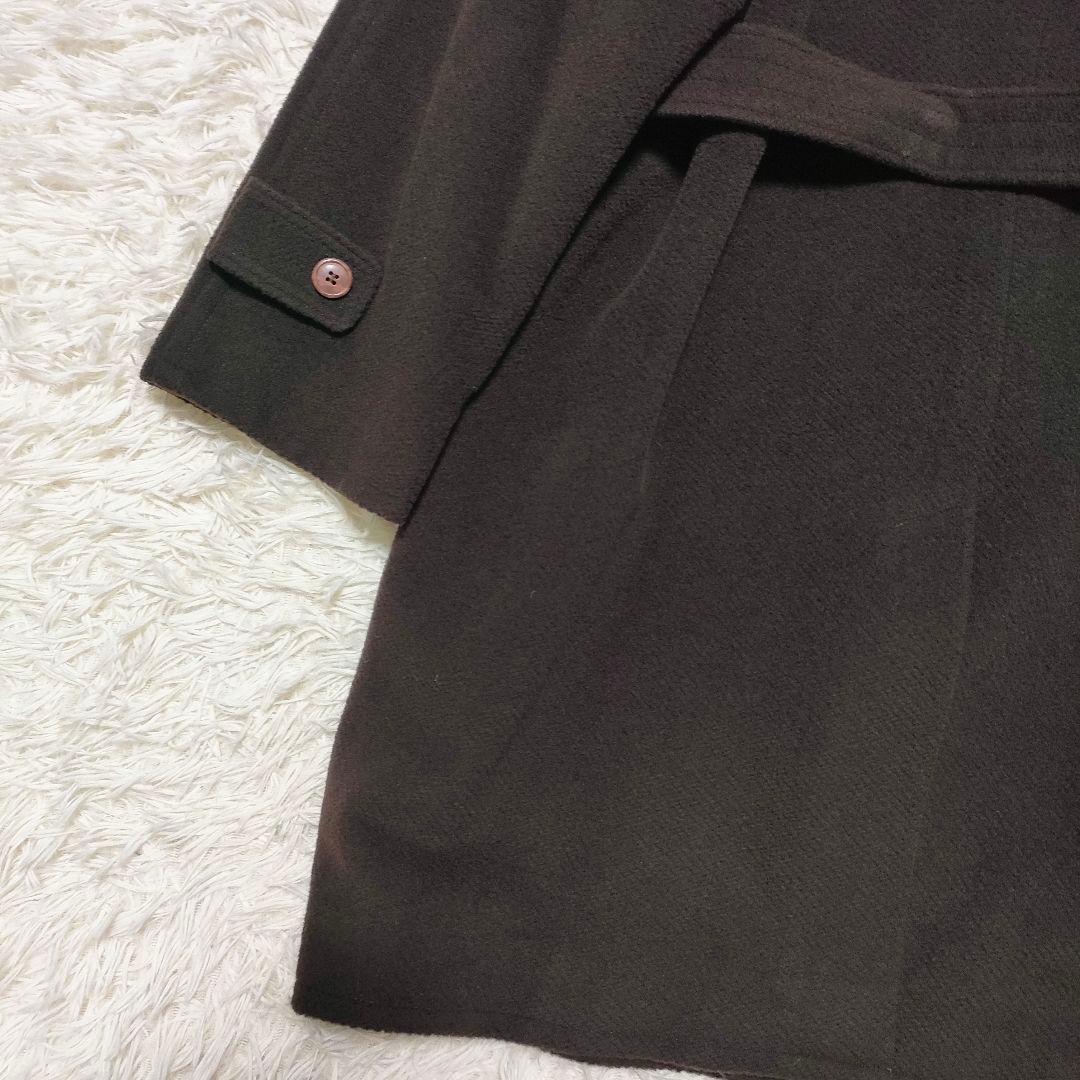 【カシミヤ】ダーバン　ダブルチェスターコート　厚手　ベルト付き　ブラウン　メンズ