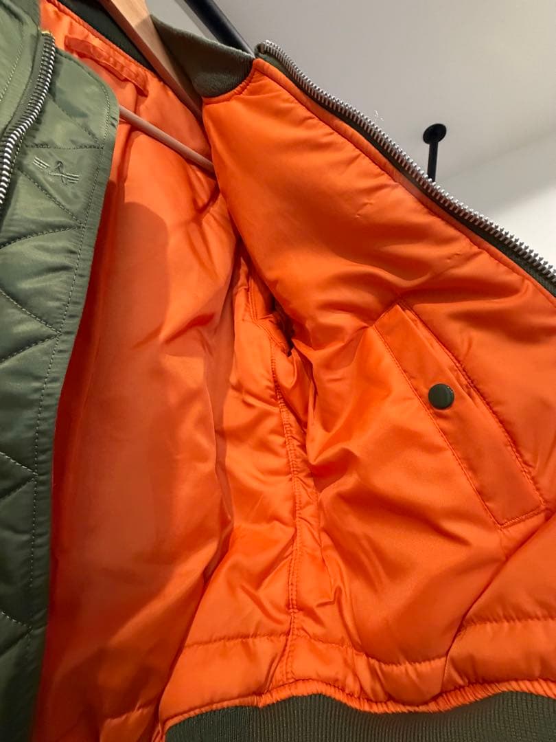 ALPHAINDUSTRIES MA-1フライトジャケット XSオリーブグリーン