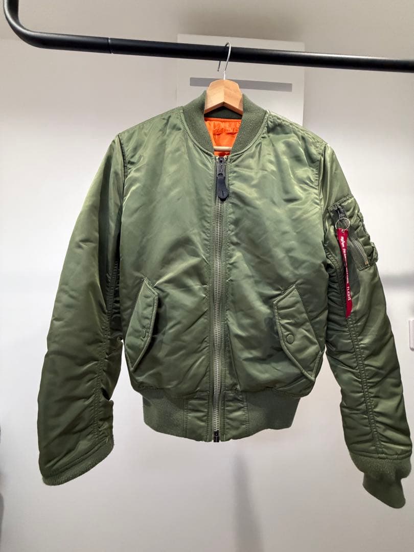 ALPHAINDUSTRIES MA-1フライトジャケット XSオリーブグリーン