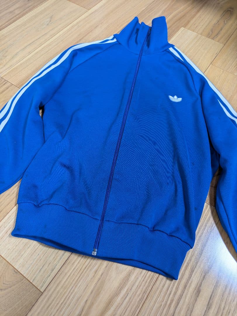 アディダス ジップアップジャケット 青　4号
