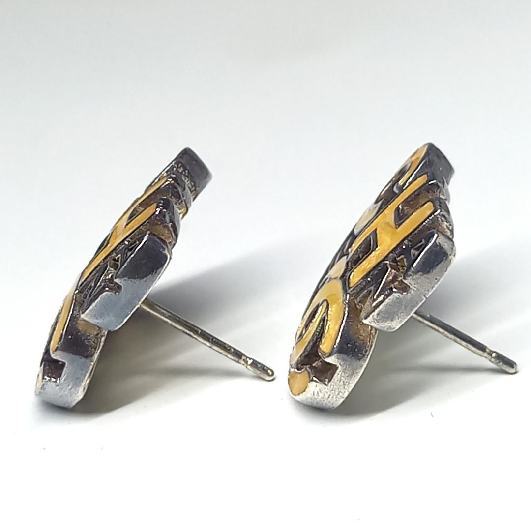 シャネル ピアス 00T シルバー×ベージュ系 ロゴ ココマーク ヴィンテージ