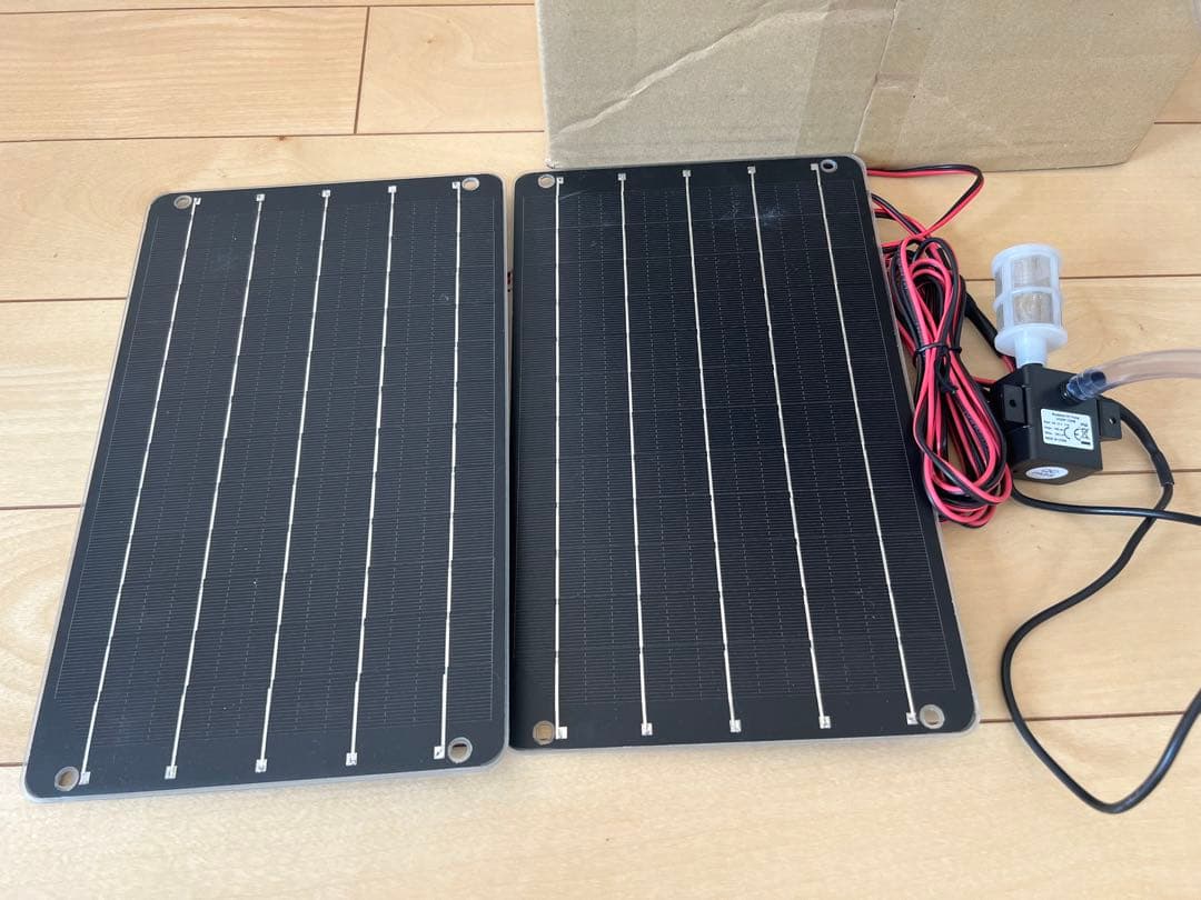 ソーラーポンプ+ろ過装置DIY 屋外用　ソーラーポンプ付きろ過装置　太陽光パネル