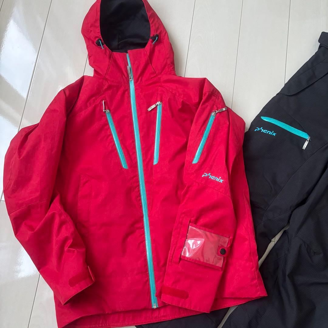 【訳あり】 フェニックス レディーススキーウェア 上下セット 赤黒