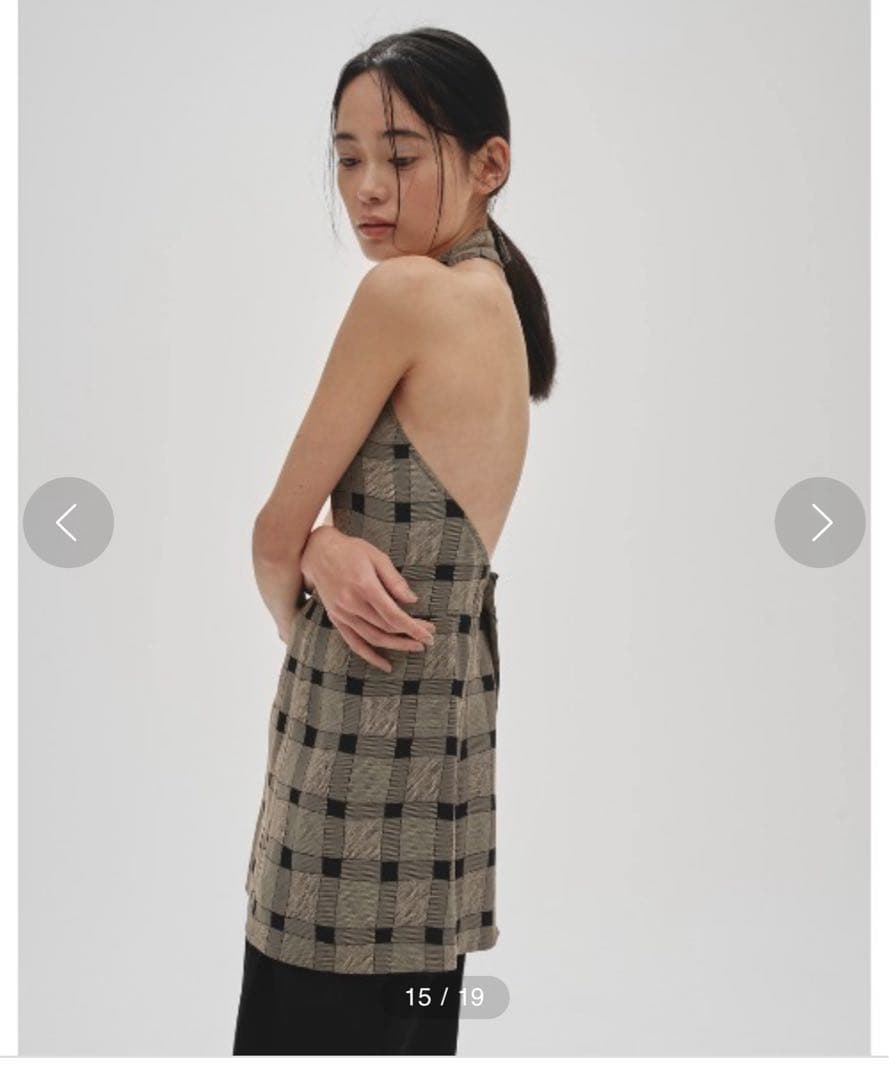 トップス TODAYFUL Halterneck Checkjacquard Tops