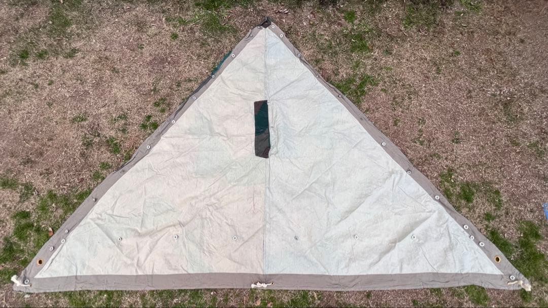 スウェーデン軍 三角 軍幕 USED（良好）　（リネン×コットン混紡）②