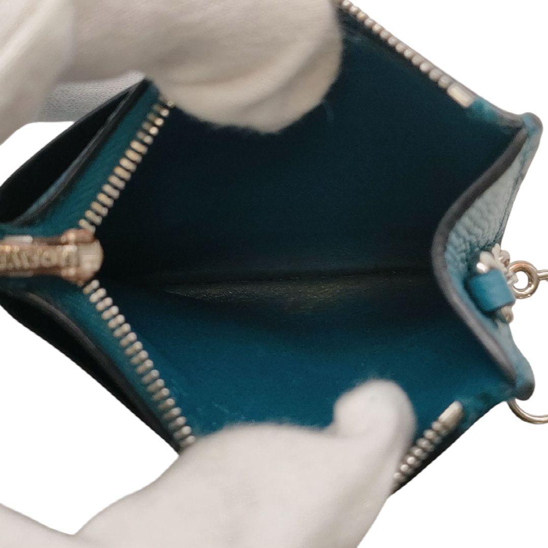 ロエベ　ケース　希少　スクエアカードホルダー　アナグラム　グリーン