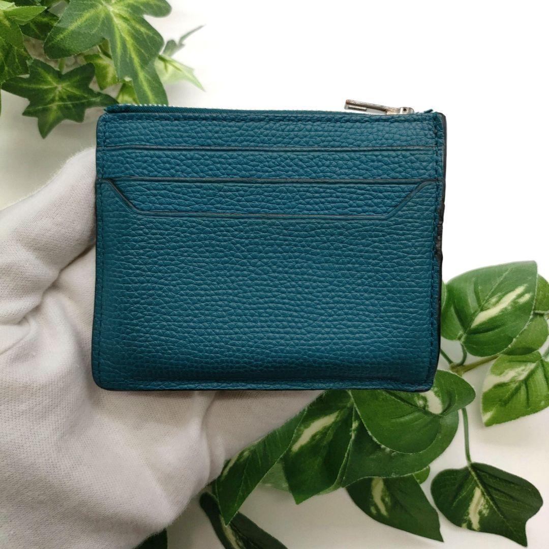 ロエベ　ケース　希少　スクエアカードホルダー　アナグラム　グリーン