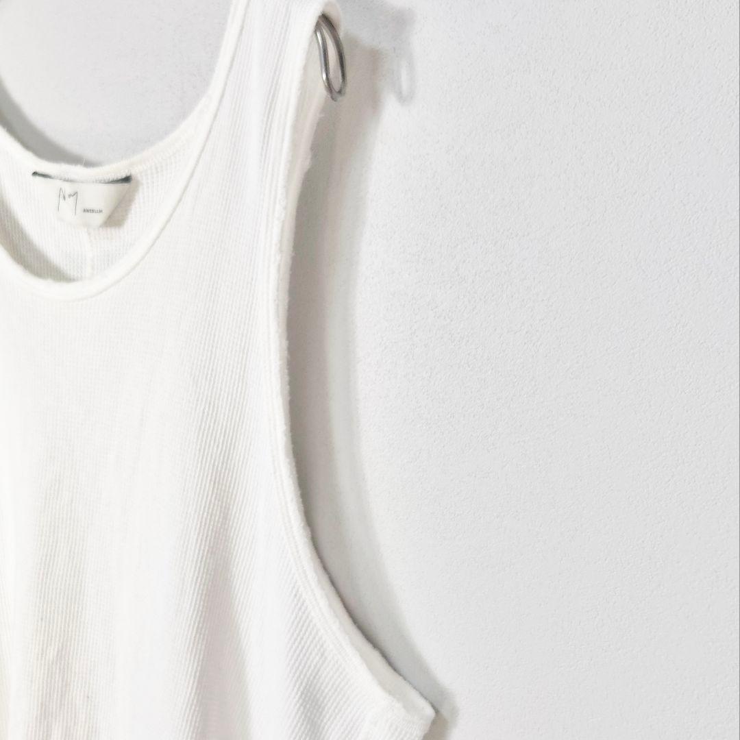 トップス ANCELLM 24SS DAMAGE WAFFLE TANK TOP