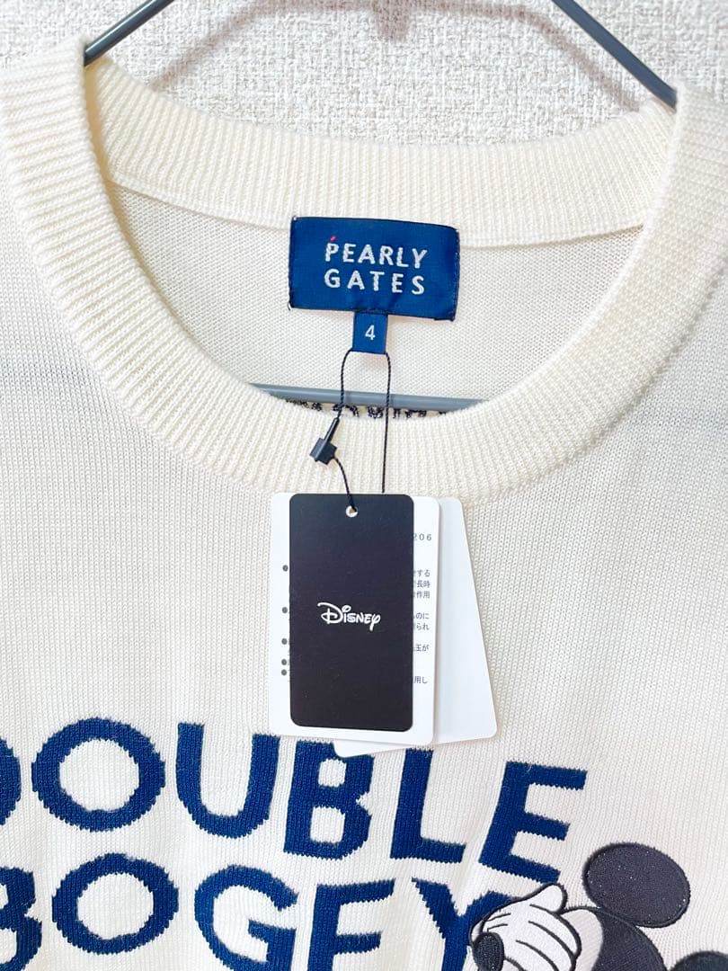 【新品】パーリーゲイツ　ミッキーマウス　メンズセーター　サイズ4（M）ホワイト