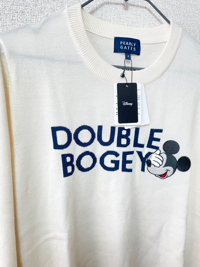 【新品】パーリーゲイツ　ミッキーマウス　メンズセーター　サイズ4（M）ホワイト