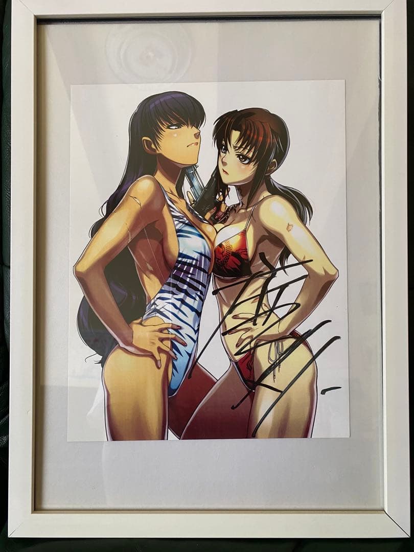 ブラックラグーン複製原画　直筆サイン入り