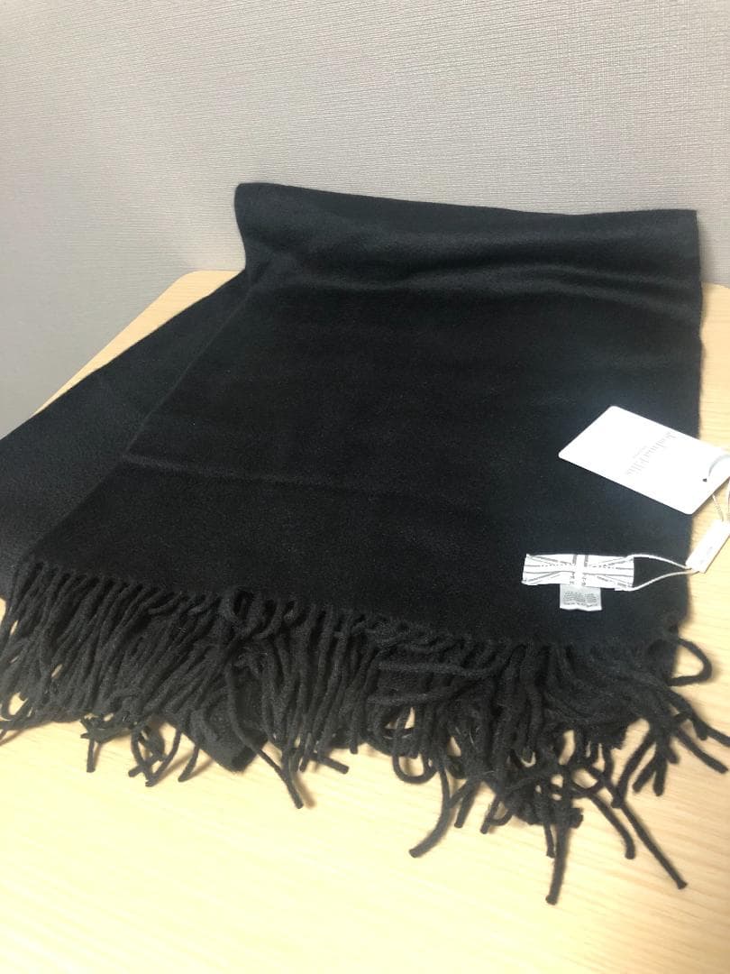 新品 Joshua Ellis ブラック 黒 マフラー ストール カシミヤ