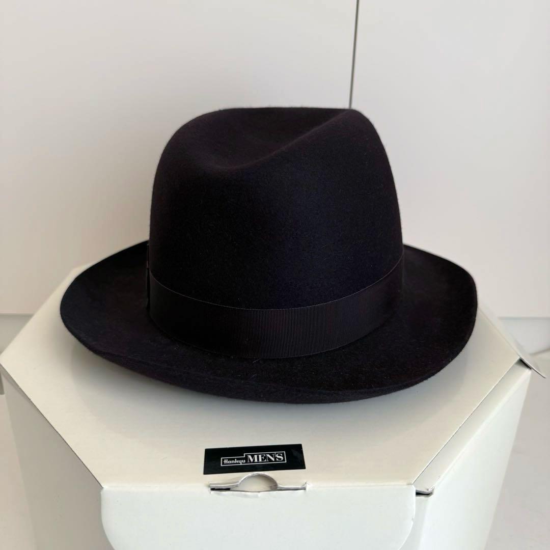 【美品】Borsalino hat ボルサリーノ 59 紫　兎 アレッサンドリア