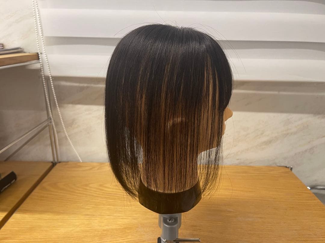 レミー人毛100%部分ウィッグ前髪カット調整カット済みウィッグ