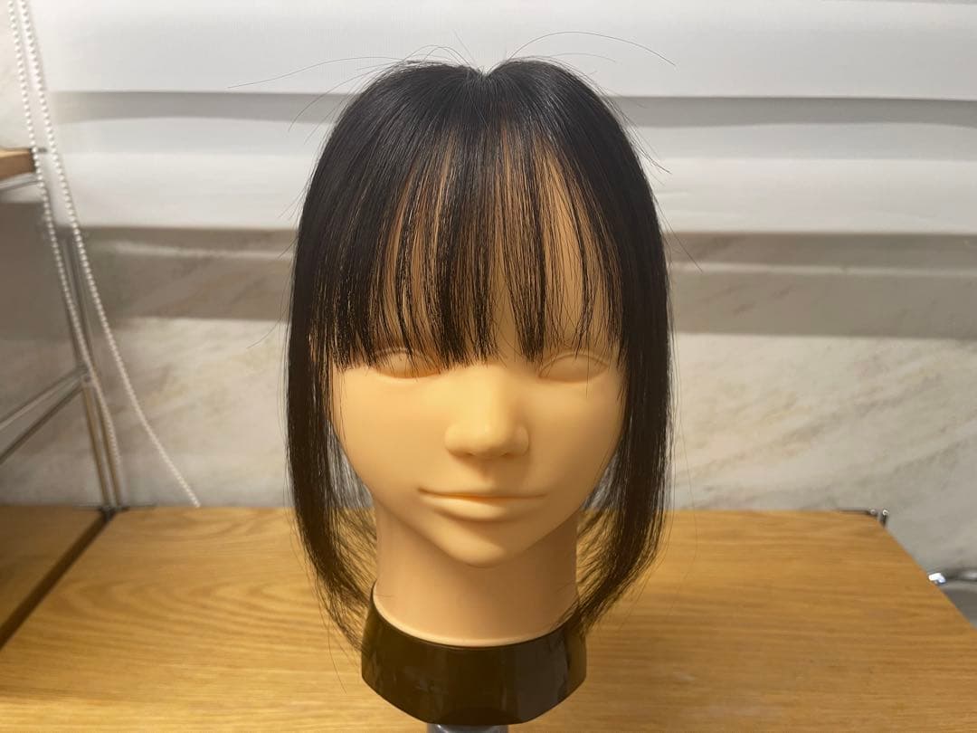 レミー人毛100%部分ウィッグ前髪カット調整カット済みウィッグ
