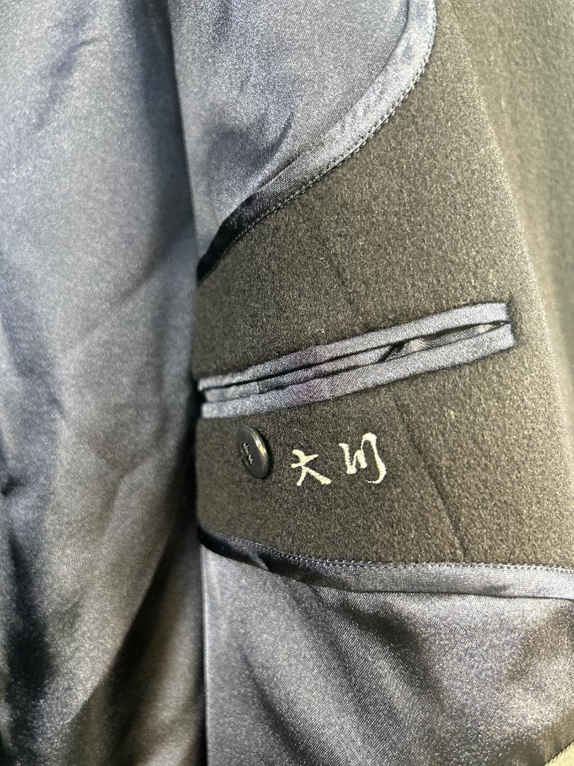 LANVIN ウール ダブルロングコート ネイビー XL相当