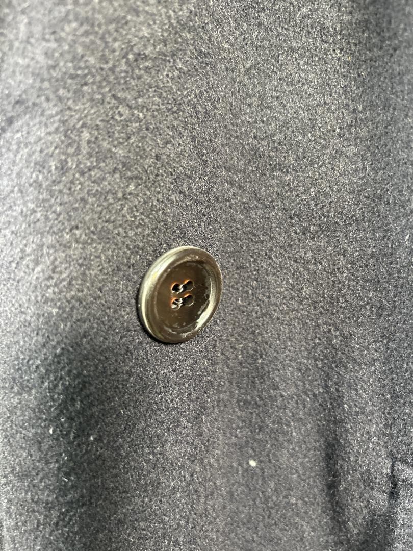 LANVIN ウール ダブルロングコート ネイビー XL相当