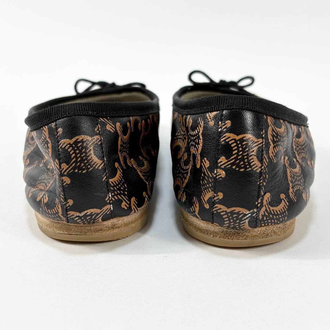 美品 CELINE バレリーナ / トリオンフ&レース プリント 37 シューズ