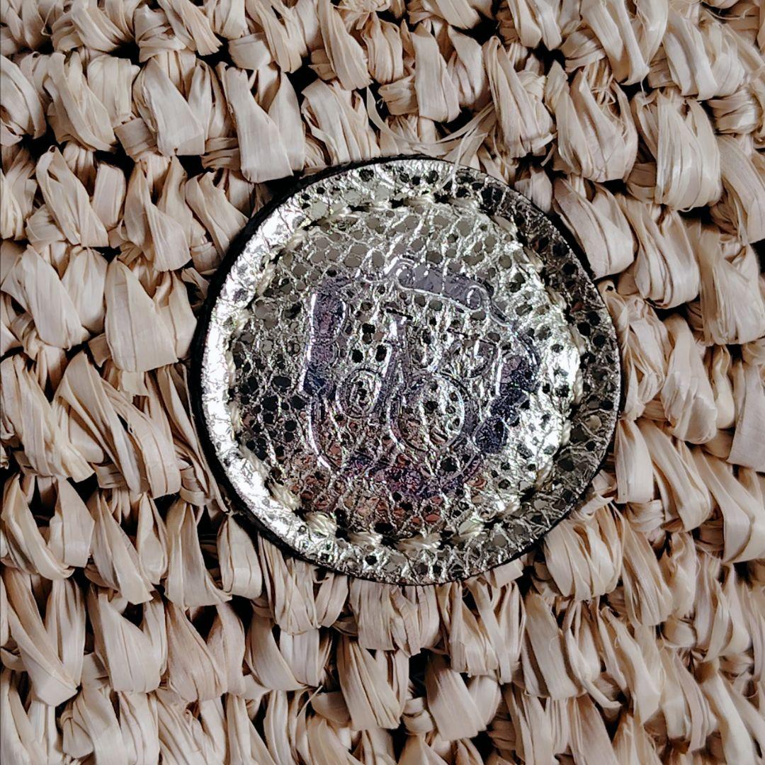 美品　ヴィオラドーロ ラフィアトートバッグ　カゴバッグ　牛革タッセル　保存袋