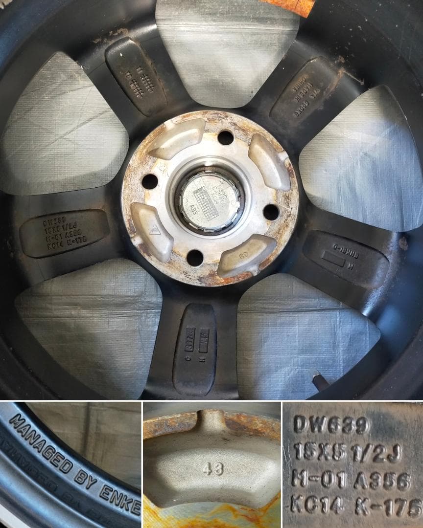 エンケイ製SMACKコルセア15インチ×5.5J　21年製185/65R15