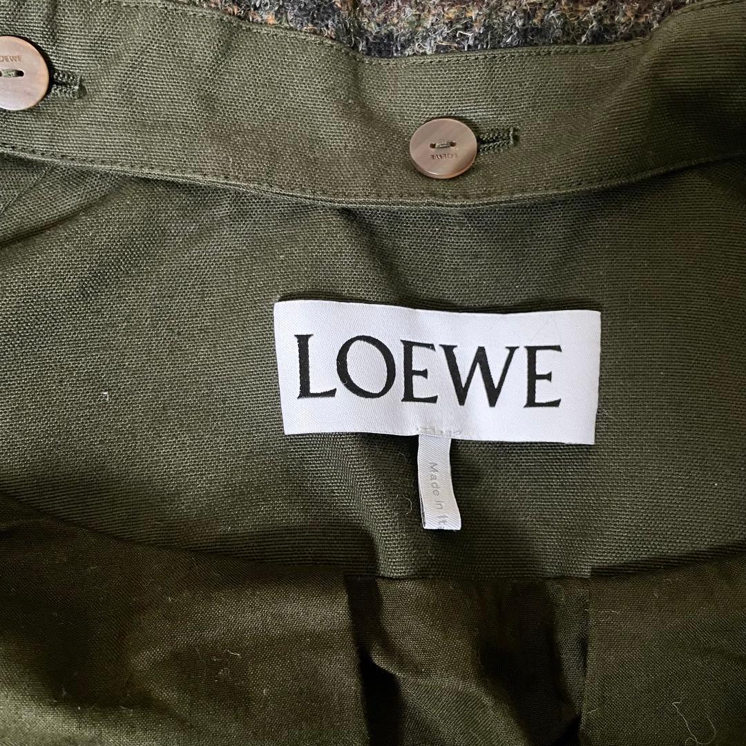 美品★ロエベ　ハウンドトゥース カラージャケット　ケープコート　32 襟着脱可