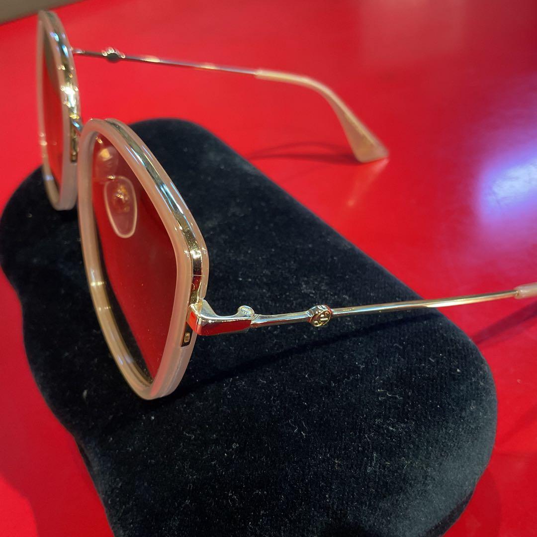 【クリスマスセール】★極美品★GUCCI ベージュ スクエア サングラス