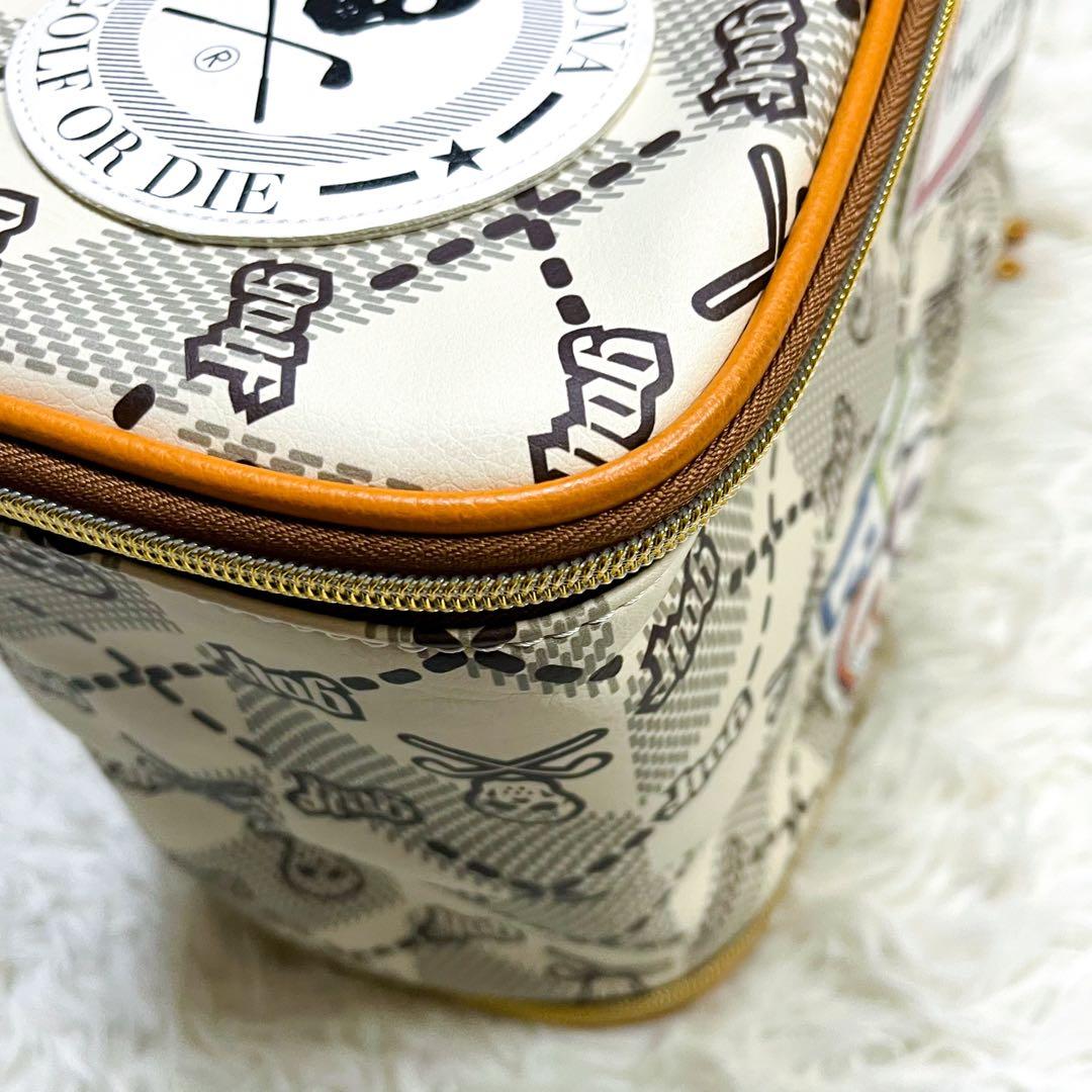 極美品 近年モデル マークアンドロナ シューズバッグ モノグラム 豪華ワッペン