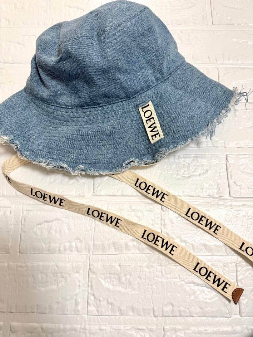 LOEWE デニム バケットハット フリンジ