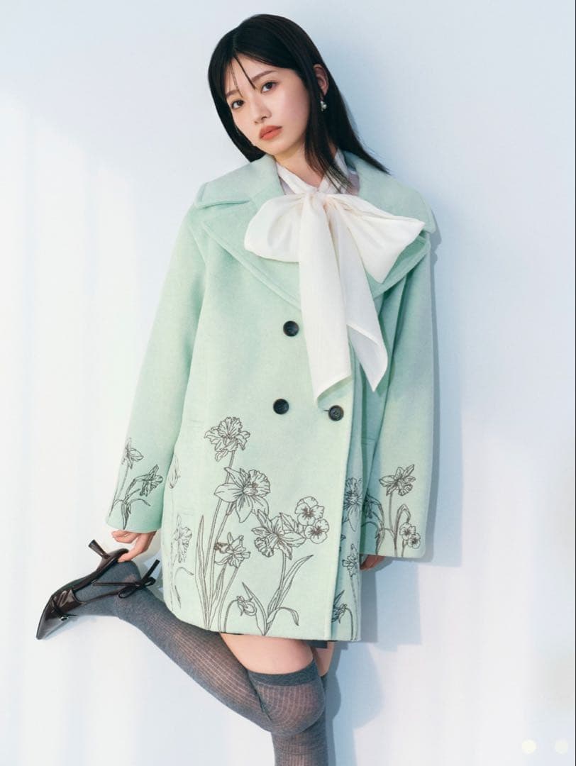 LILY BROWN ミントグリーン コクーンコート