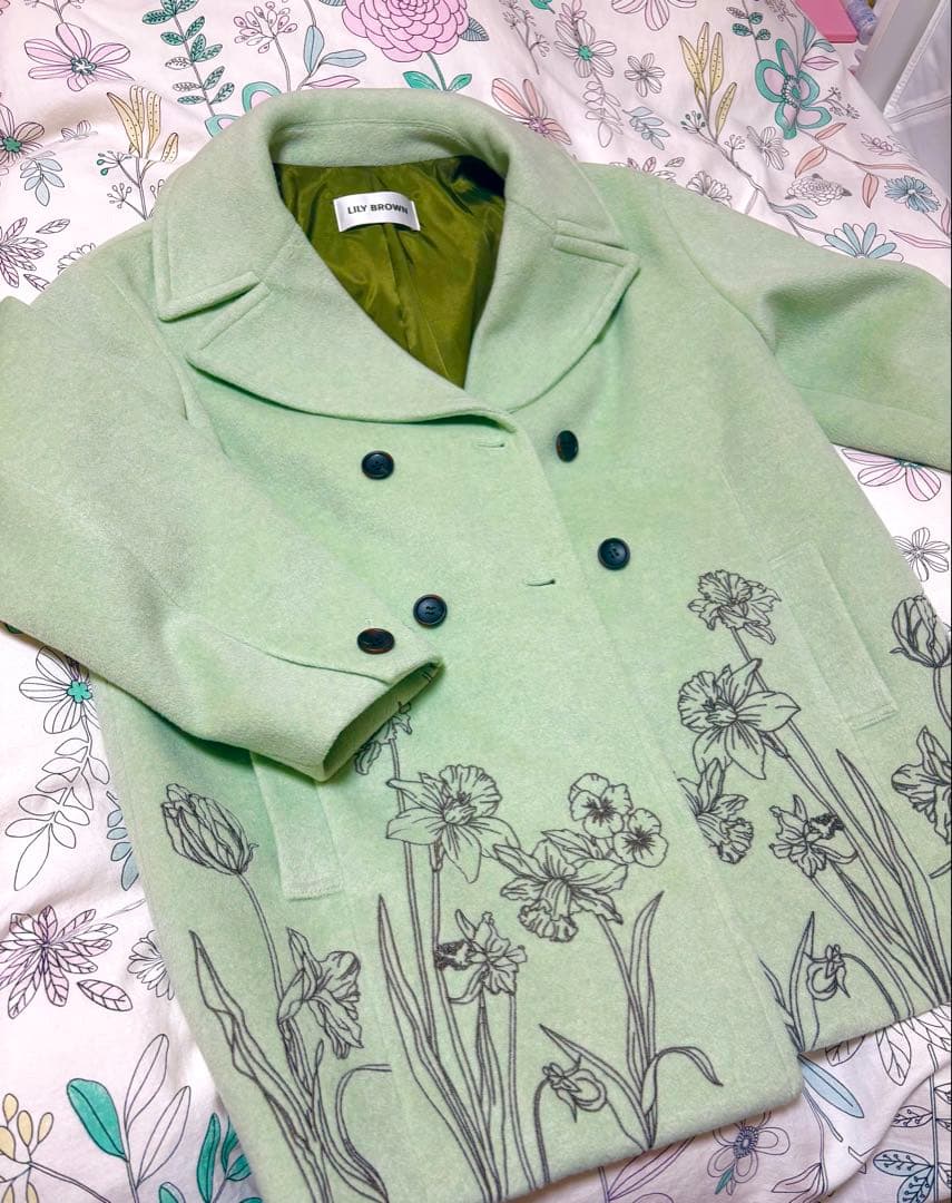 LILY BROWN ミントグリーン コクーンコート
