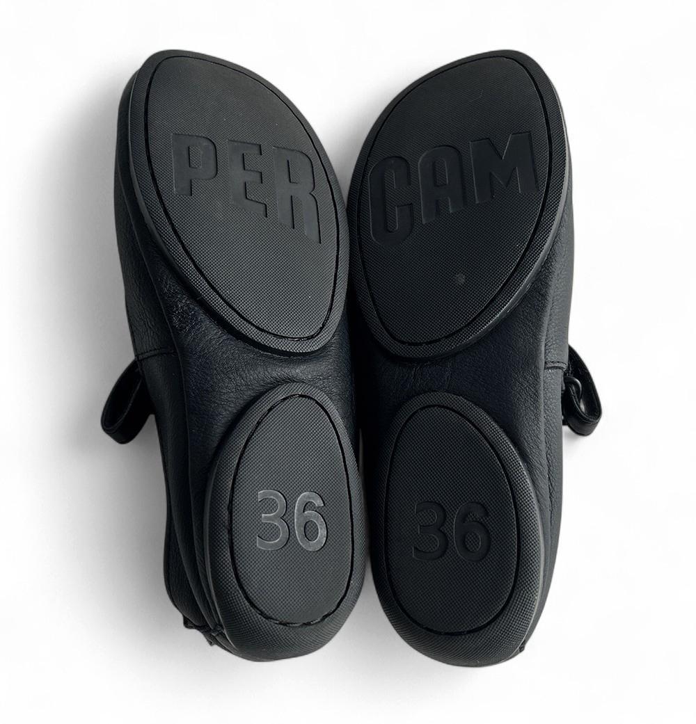 美品カンペール 本革レザー ライトニナ メリージェーン ストラップパンプス黒23