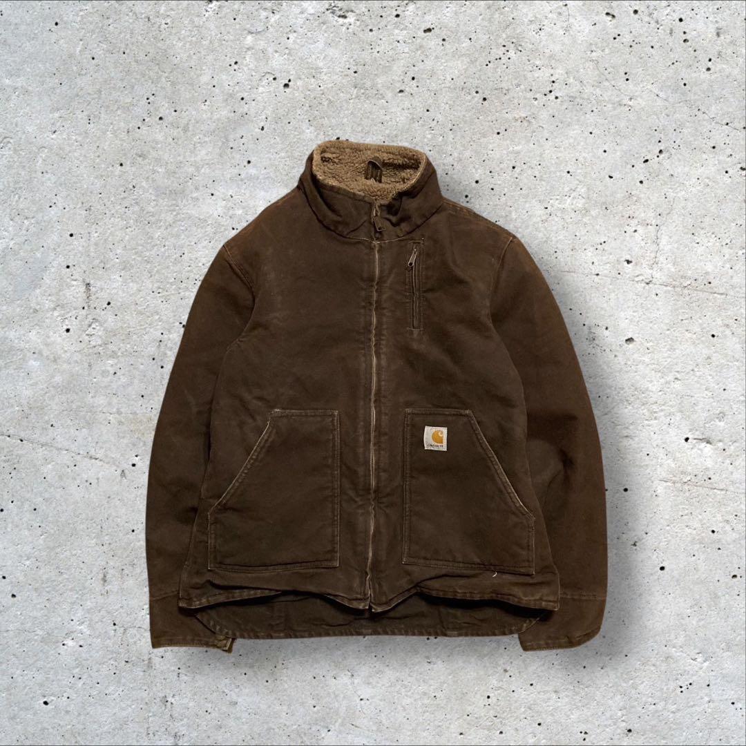 【カーハート】ダック地ジャケット　裏ボア　茶色　S 人気カラー i