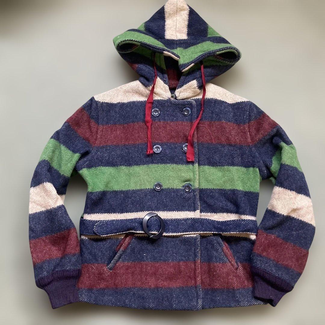 vintage マルチボーダー　コート