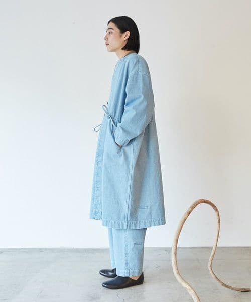 Dulcamara デニムレザーポケットノーカラーCT-C -DENIM-